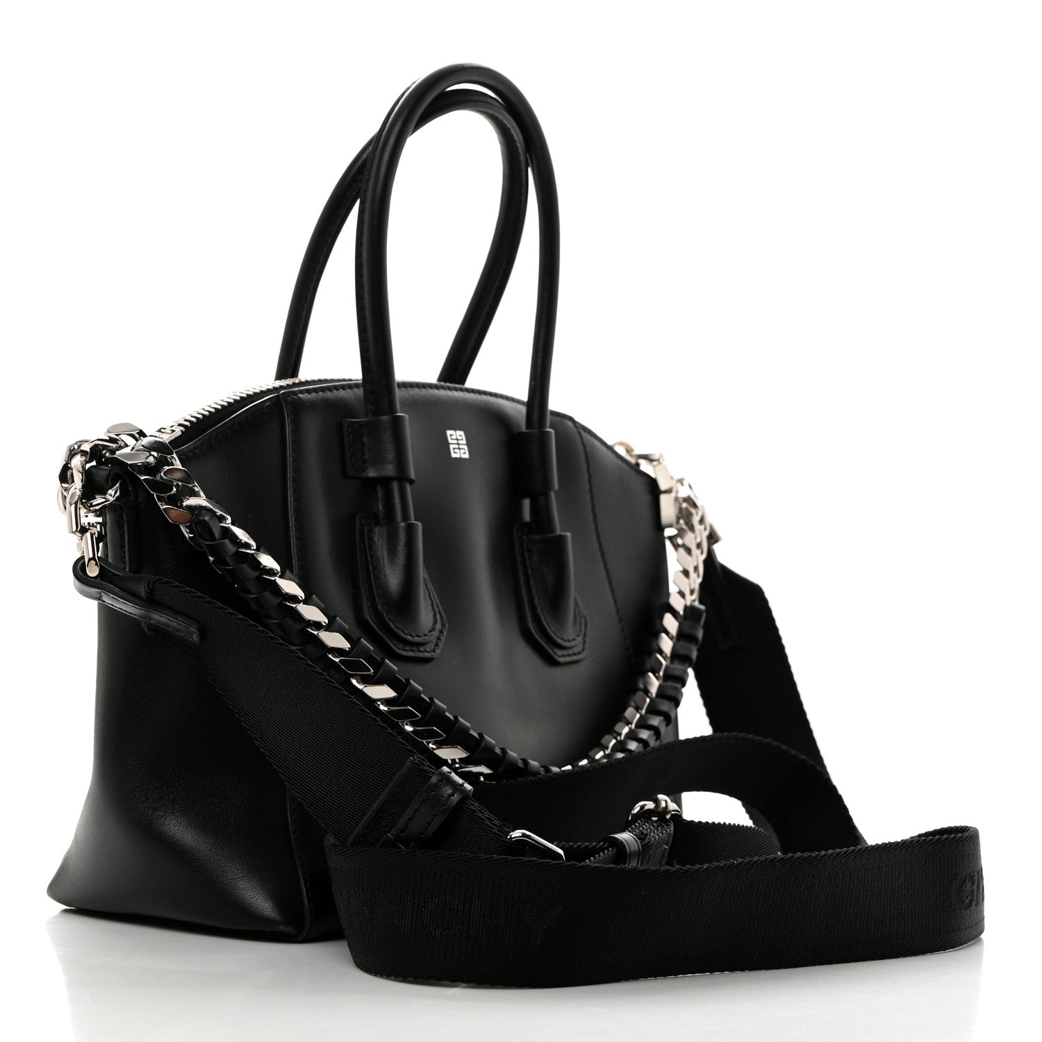 Givenchy Shiny Lord Calfskin Mini Sport Antigona With Chain Black 3 of 9