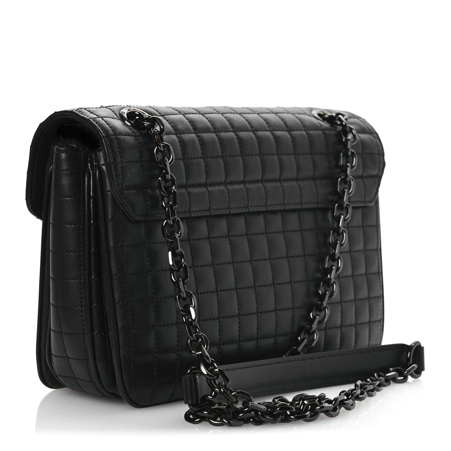 Calfskin Quilted Medium C Bag Black