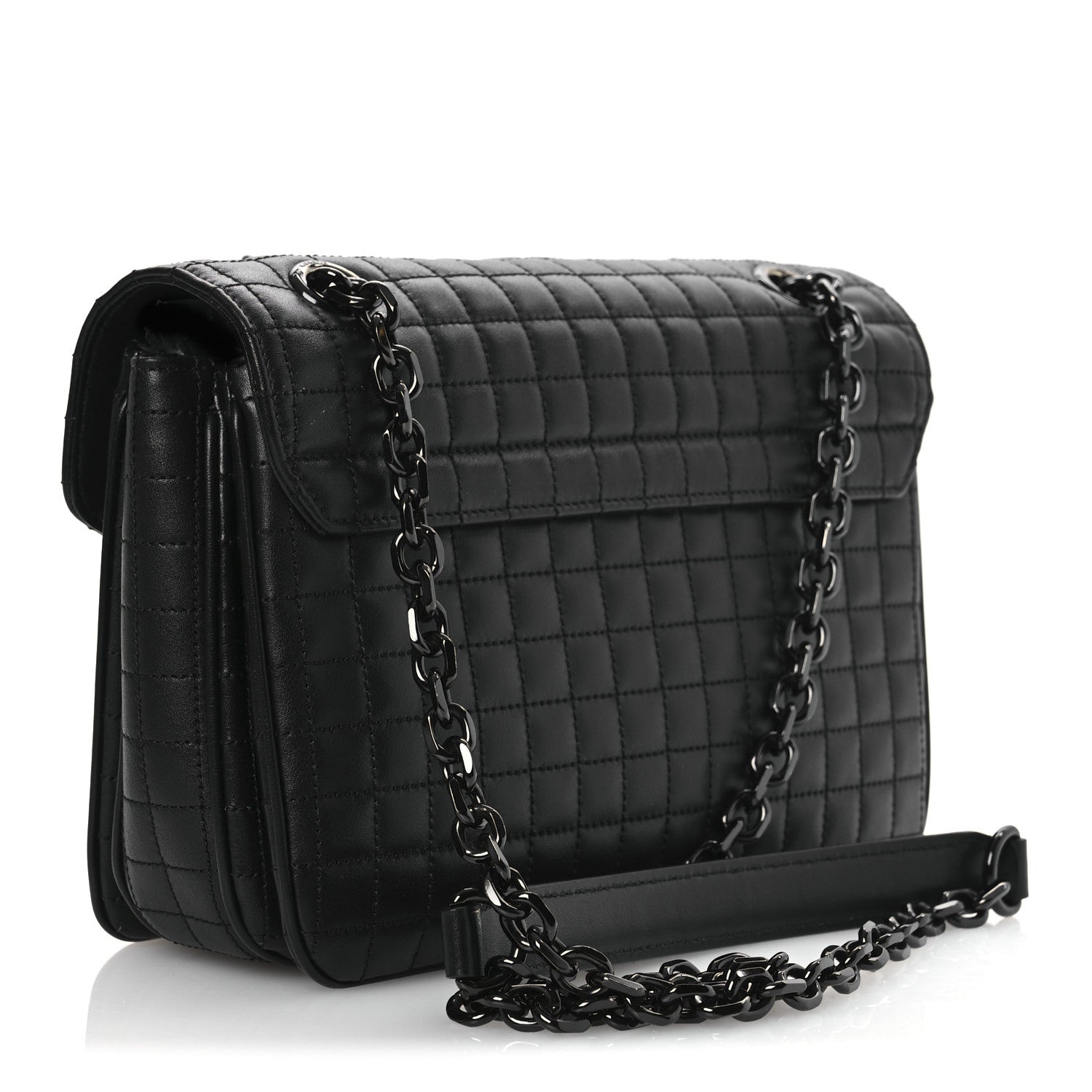 Celine Calfskin Quilted Medium C Bag Black 3 of 11