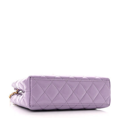 Chanel Shiny Aged Calfskin Quilted Nano Kelly Shopper Lilac 4 of 10