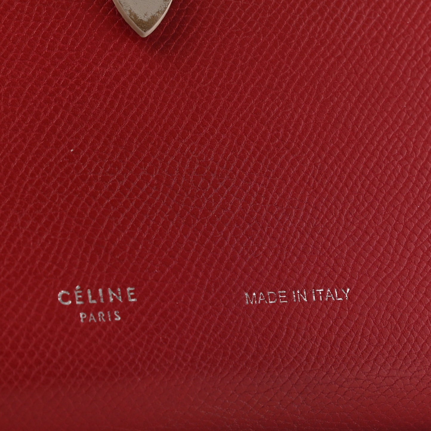 Grained Calfskin Large Multifunction Strap Wallet Pop Red