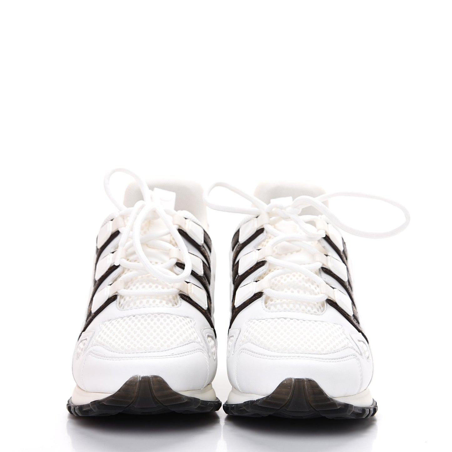 Calfskin Monogram Run Away Sneakers 38 White
