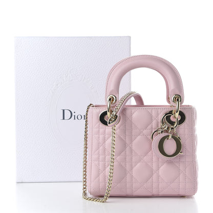 Christian Dior Lambskin Cannage Mini Lady Dior Rose Clair 9 of 9