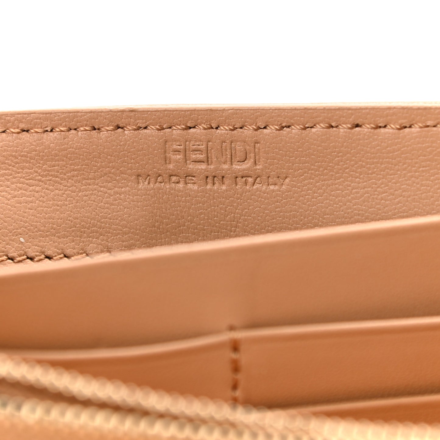 Nappa Matisse FF Embossed Continental Wallet on Chain Miele Scuro