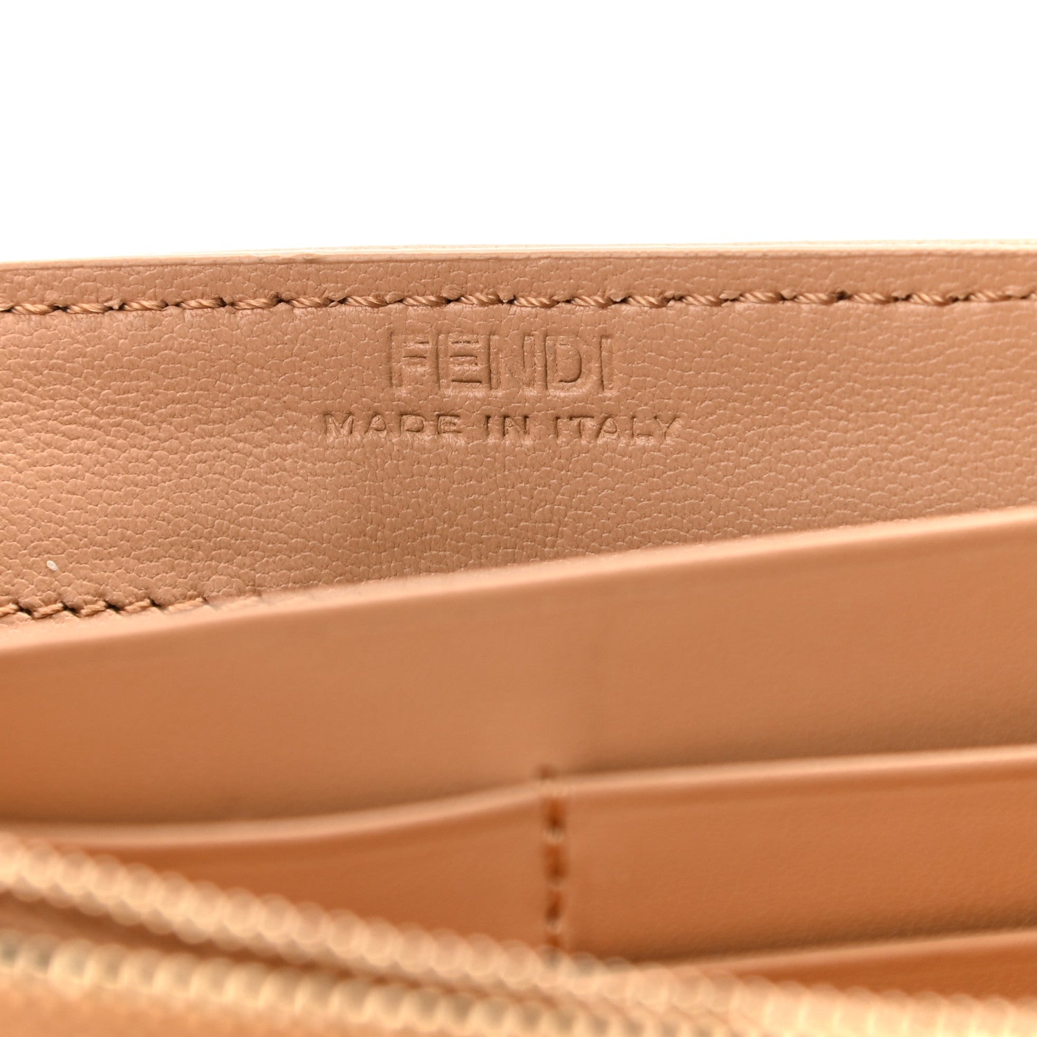 Fendi Nappa Matisse FF Embossed Continental Wallet on Chain Miele Scuro 6 of 11