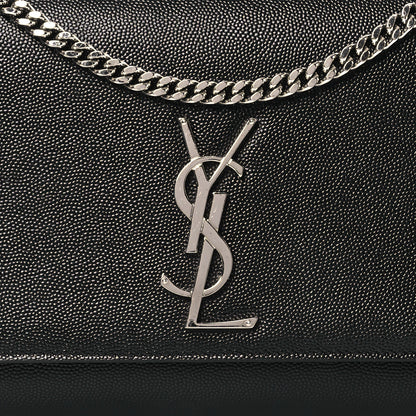 Saint Laurent Grain De Poudre Medium Classic Monogram Kate Satchel Black 8 of 12