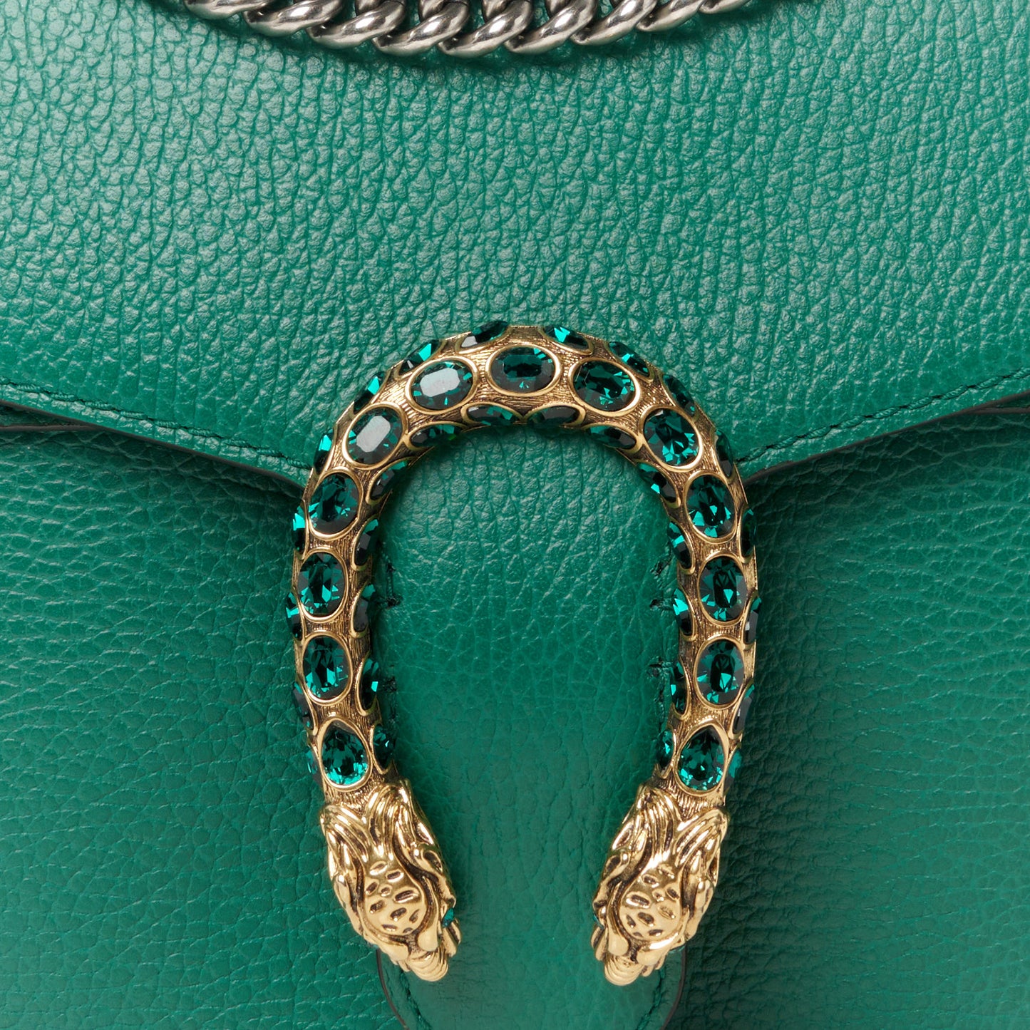 Pebbled Calfskin Small Dionysus Shoulder Bag Emerald