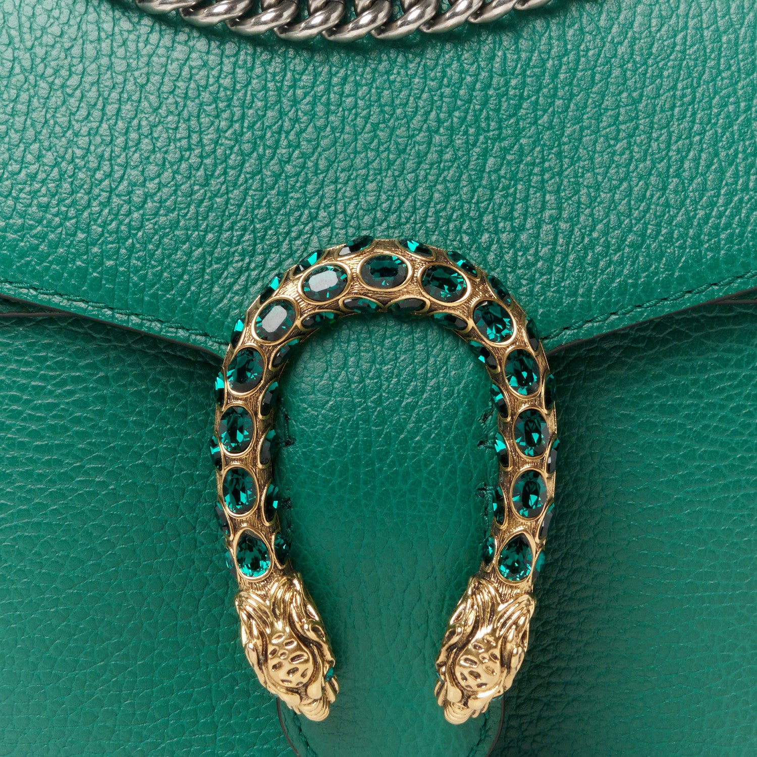 Gucci Pebbled Calfskin Small Dionysus Shoulder Bag Emerald 9 of 11