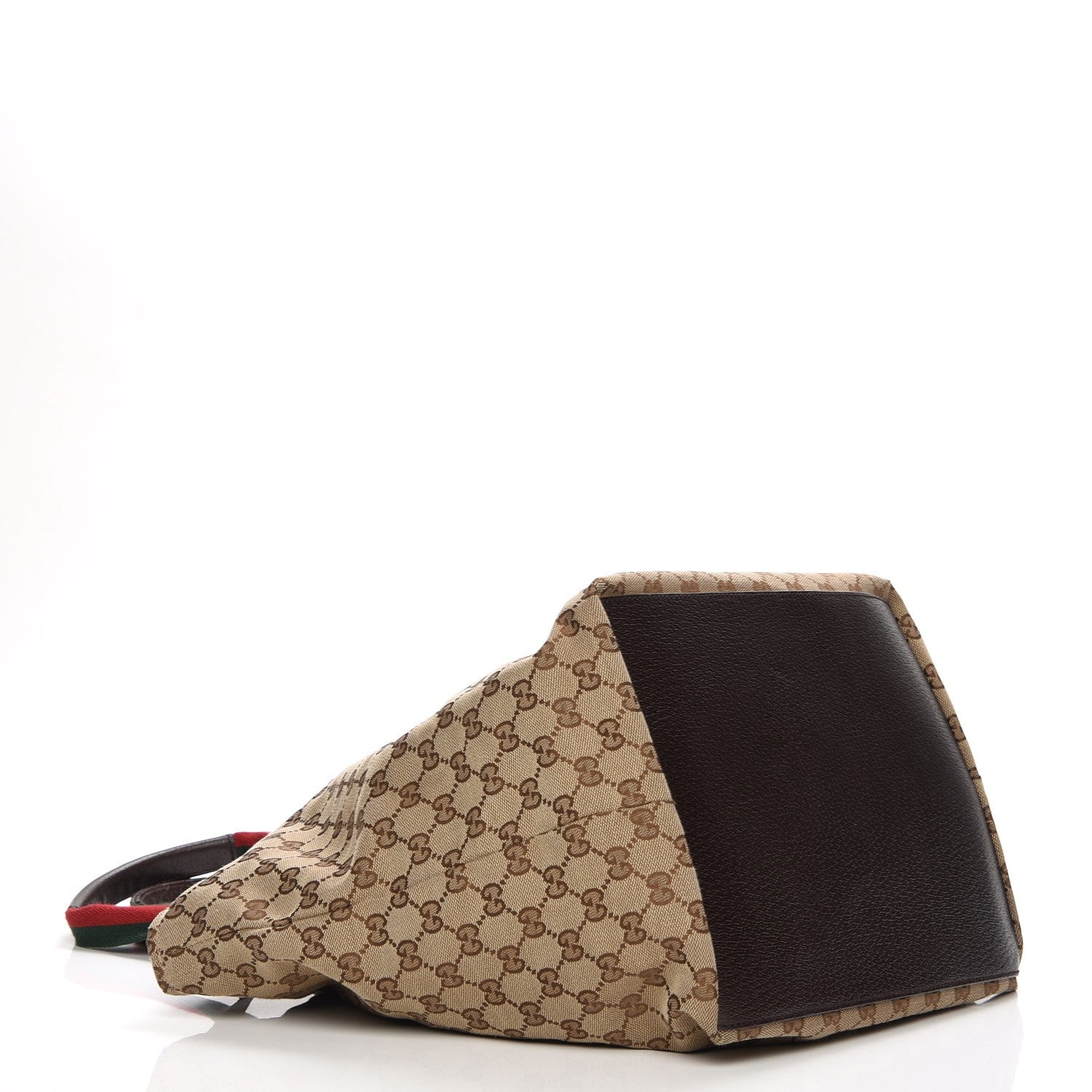 Gucci GG Monogram Large Web Handle Bucket Tote Dark Brown 4 of 7