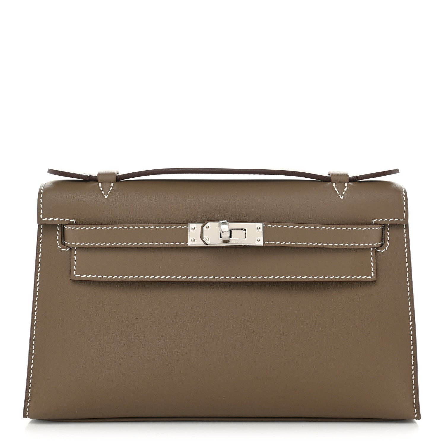 Hermes Swift Kelly Pochette Clutch Etoupe 2 of 10