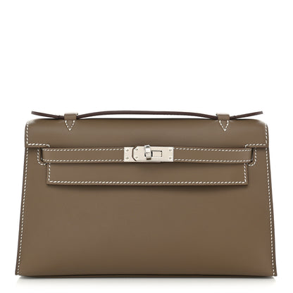 Hermes Swift Kelly Pochette Clutch Etoupe 2 of 10