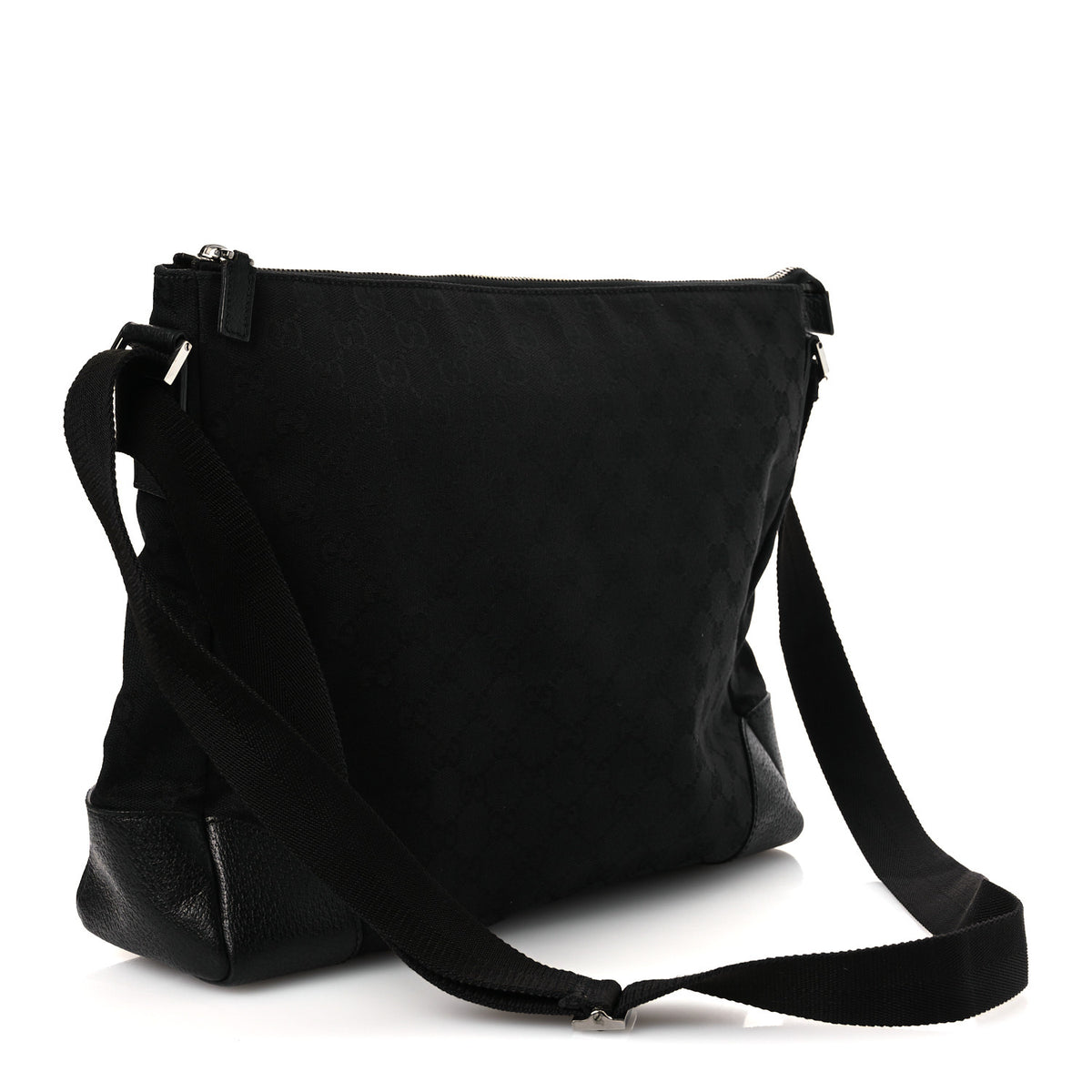 Monogram Flat Messenger Bag Black