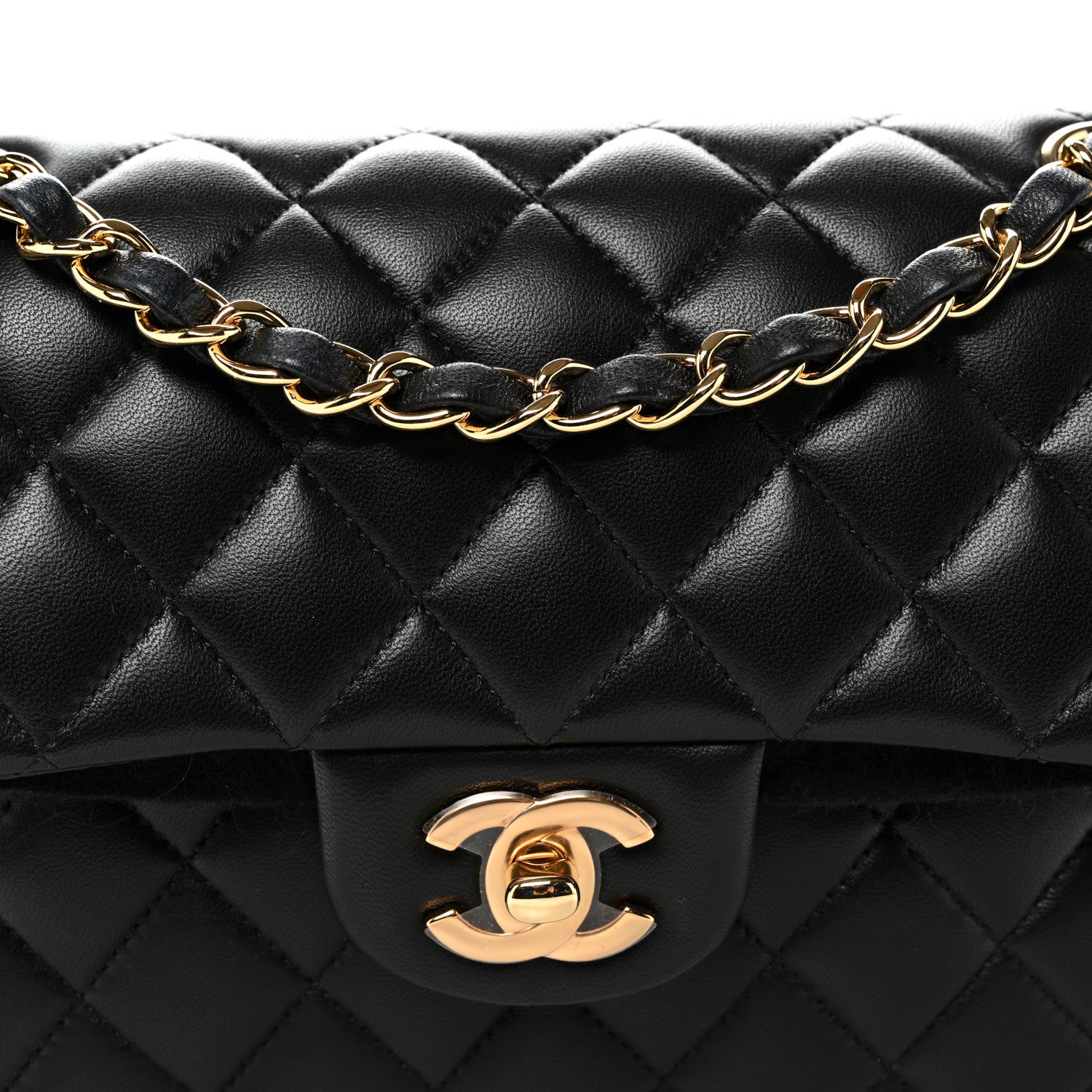 Chanel Lambskin Quilted Small Double Flap Black 8 of 10