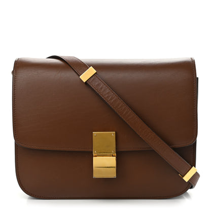 Celine Smooth Calfskin Medium Classic Box Flap Bag Camel 1 of 17