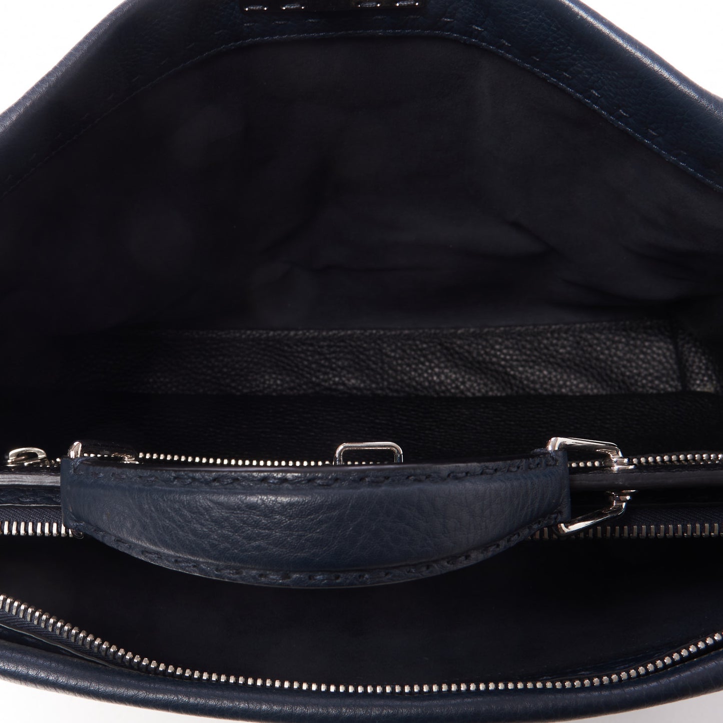 Cuoio Romano Selleria Bi-Color Large Mens Peekaboo Iconic Essential Satchel Lavagna Black