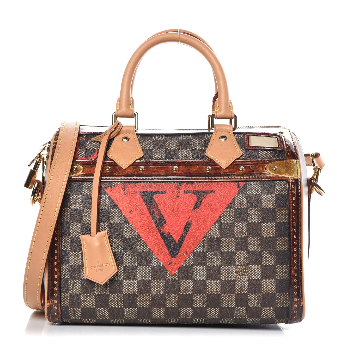 Transformed Damier Ebene Time Trunk Speedy Bandouliere 25 Black