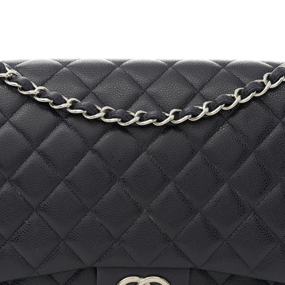 Chanel Caviar Quilted Maxi Double Flap Navy Blue 8 of 10