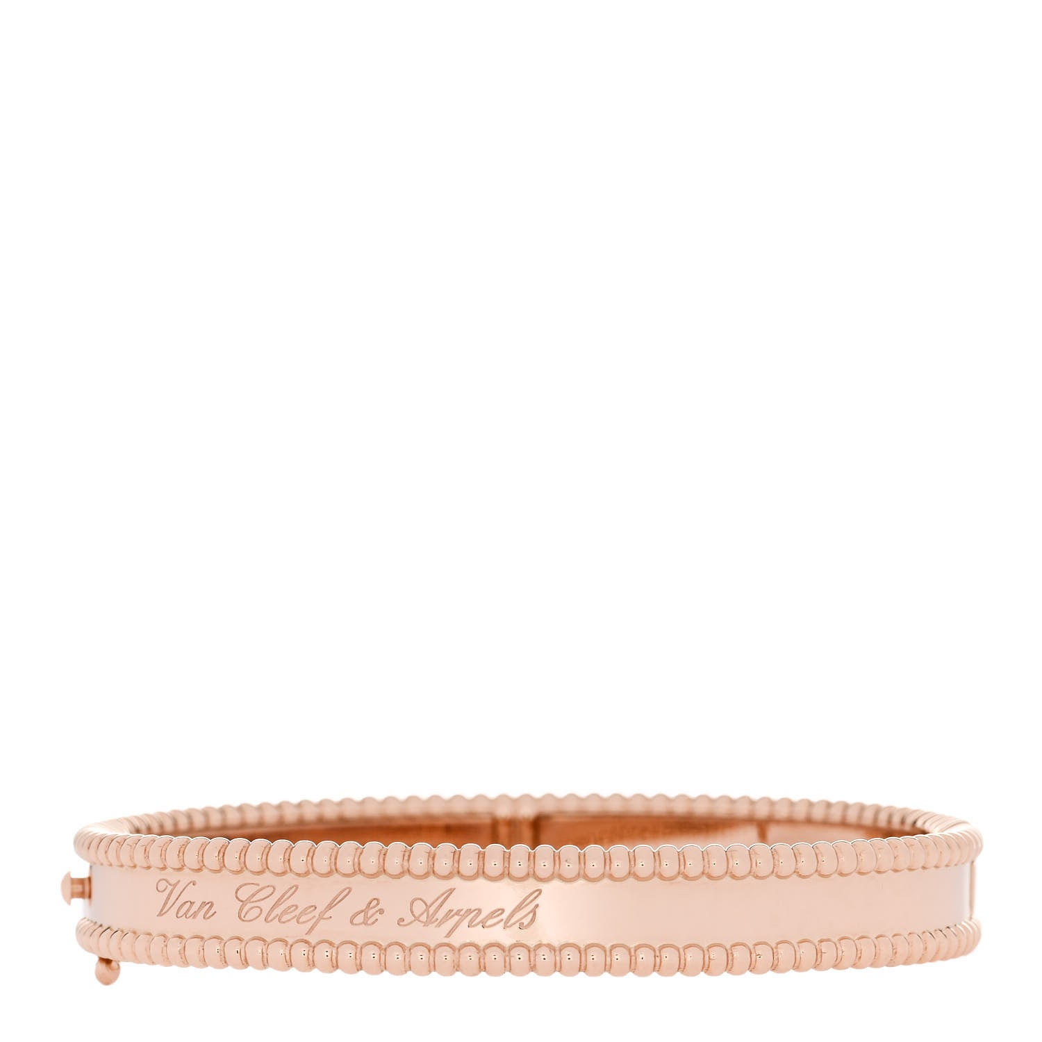 Van Cleef & Arpels 18K Rose Gold Perlee Signature Bangle Bracelet S 1 of 4