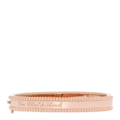 Van Cleef & Arpels 18K Rose Gold Perlee Signature Bangle Bracelet S 1 of 4