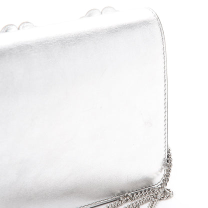 Fendi Vitello Catalan Mirror Flowerland Tube Wallet On Chain Argento 11 of 11