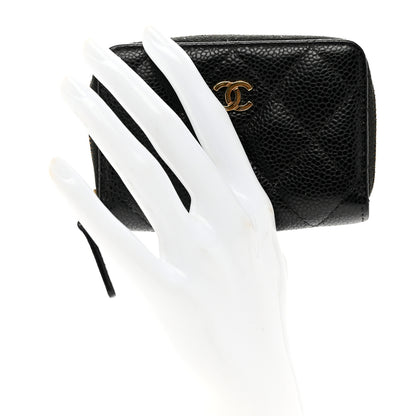 Chanel Caviar Quilted Zip Coin Purse Black 2 of 9