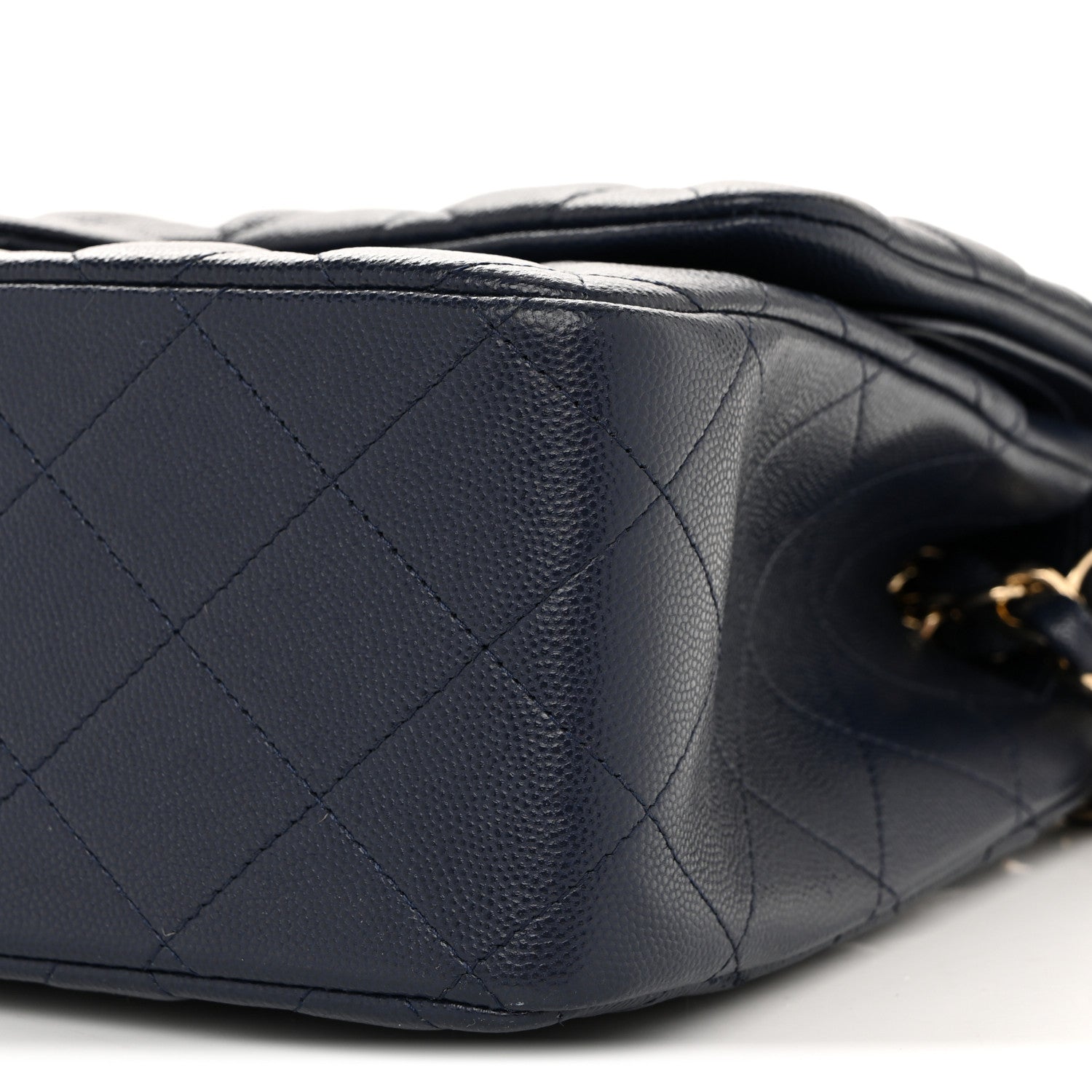 Chanel Caviar Quilted Jumbo Double Flap Navy Blue 10 of 11