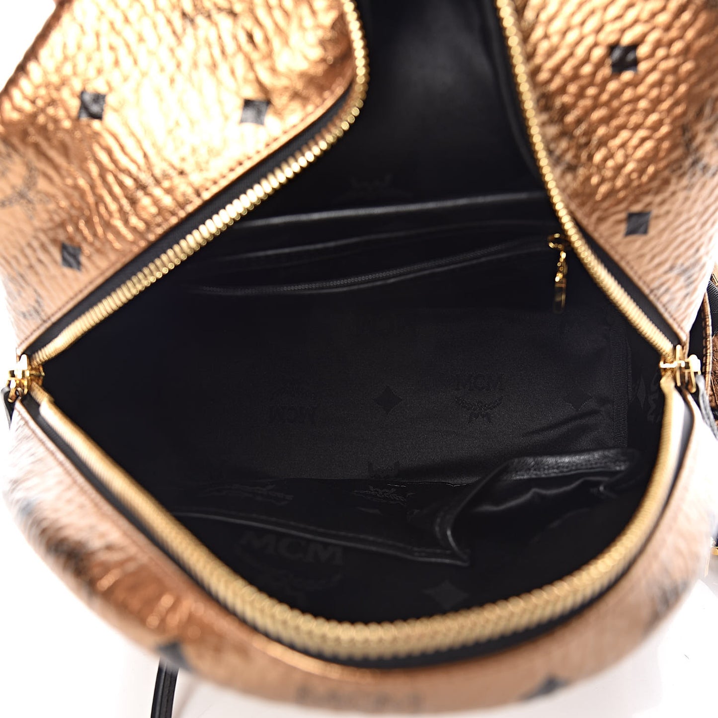 Metallic Visetos Small Stark Backpack Gold