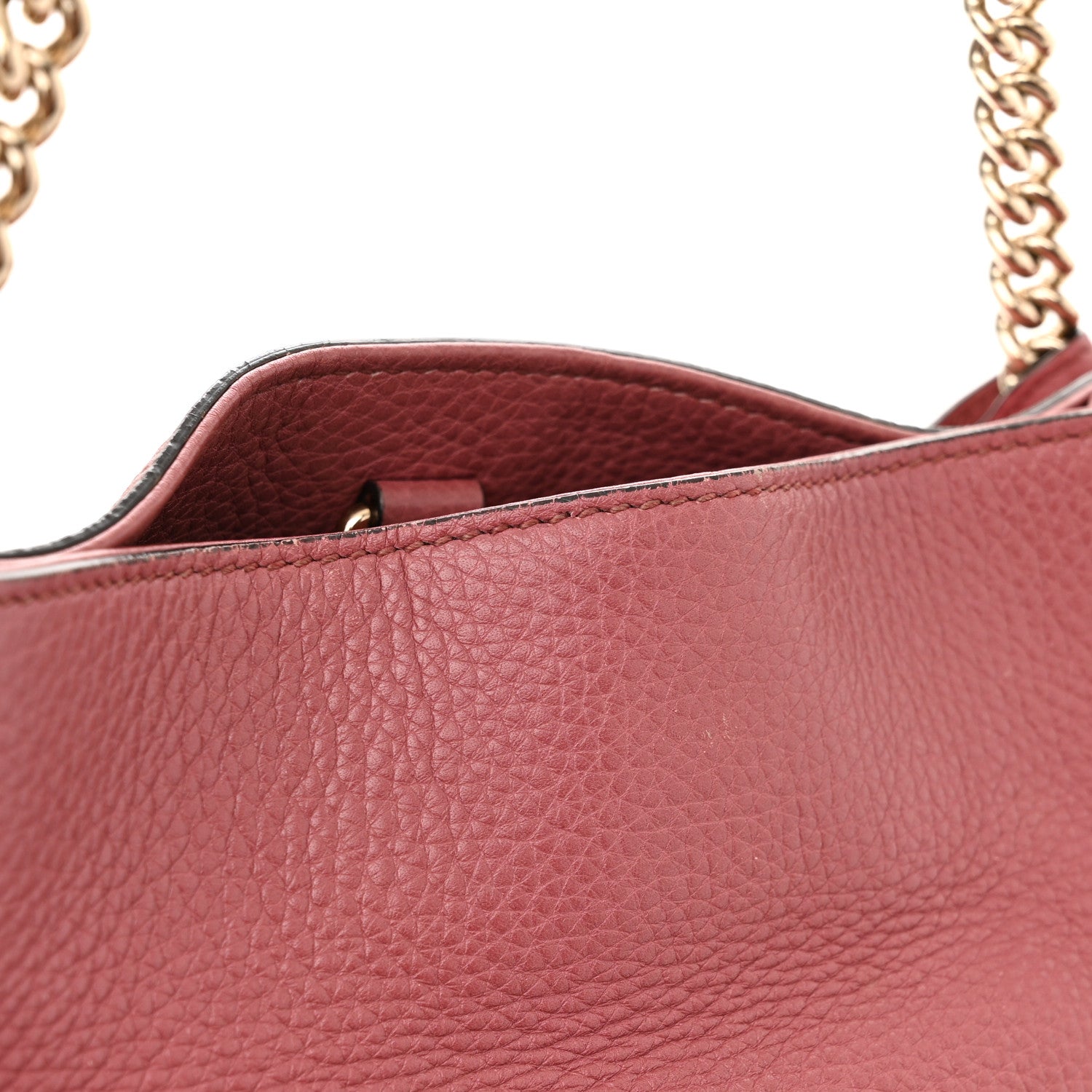 Gucci Pebbled Calfskin Medium Soho Chain Shoulder Bag Peonia Flower 13 of 18