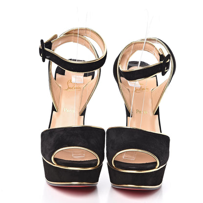 Christian Louboutin Veau Velours Loulou Dance Platform Sandals 37 Black 2 of 7