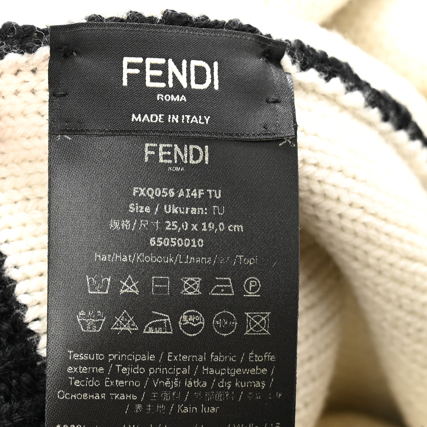 Fendi Wool Logo Beanie Black 5 of 5