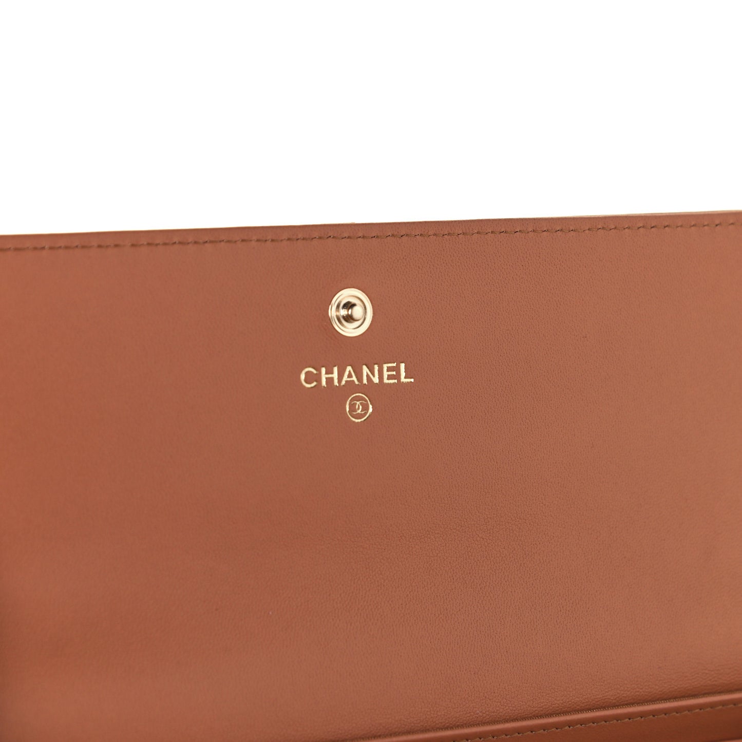 Lambskin Quilted Chanel 19 Flap Wallet Brown