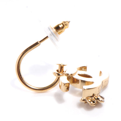 Chanel Glitter CC Camellia Earrings Gold 3 of 5