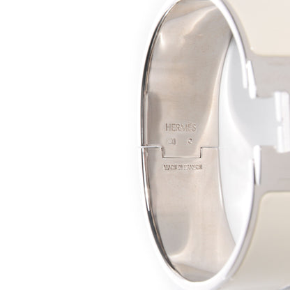 Hermes Enamel Wide Clic Clac H Bracelet GM Craie 3 of 5