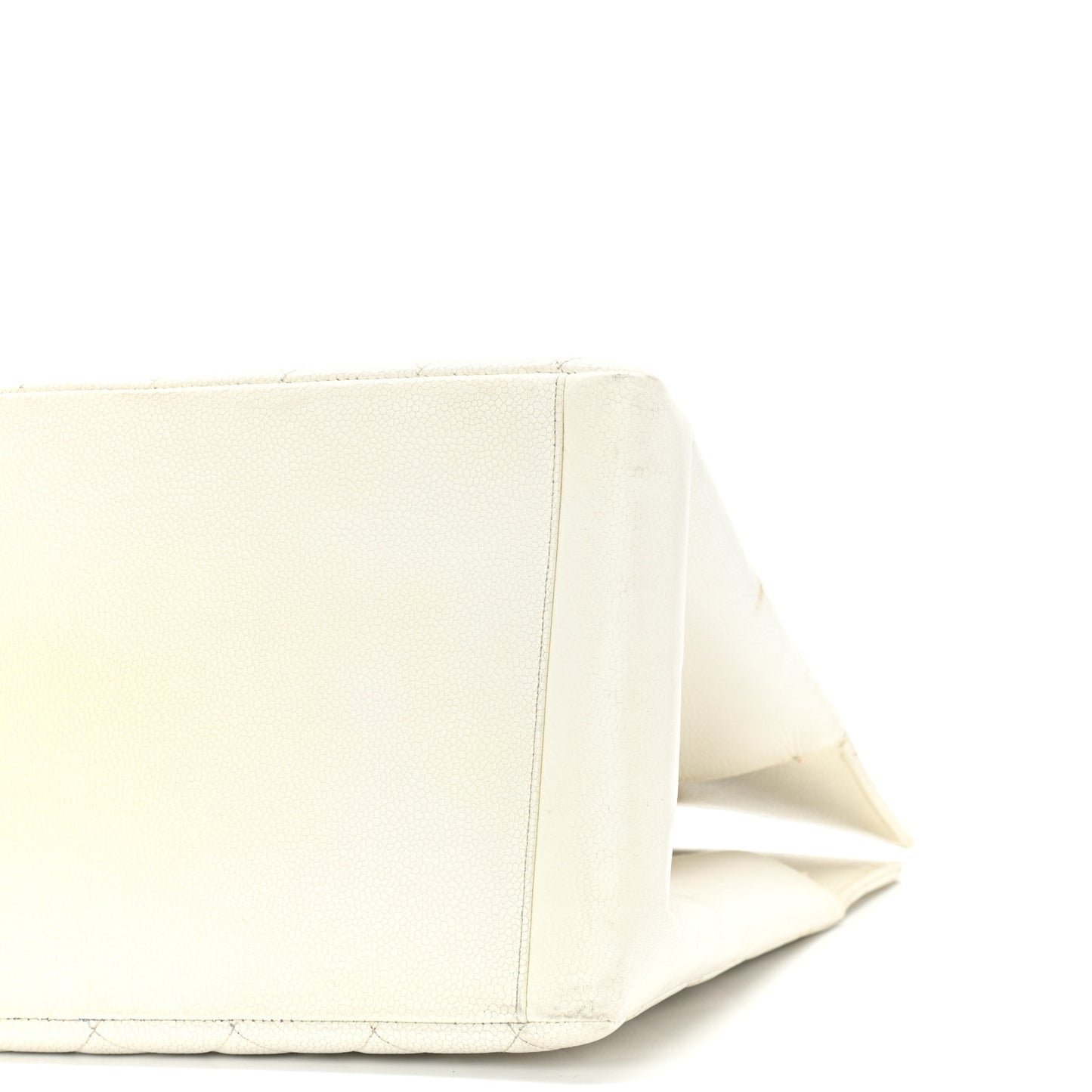 Caviar Quilted CC Tote White