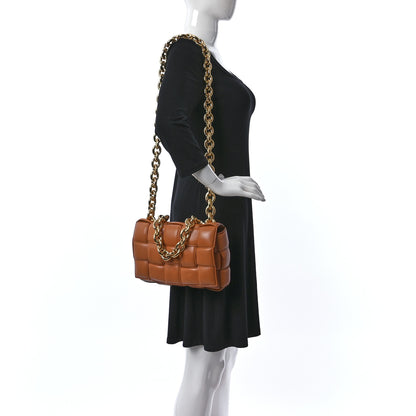 Bottega Veneta Lambskin Maxi Intreccio Padded Chain Cassette Crossbody Bag Clay 2 of 8