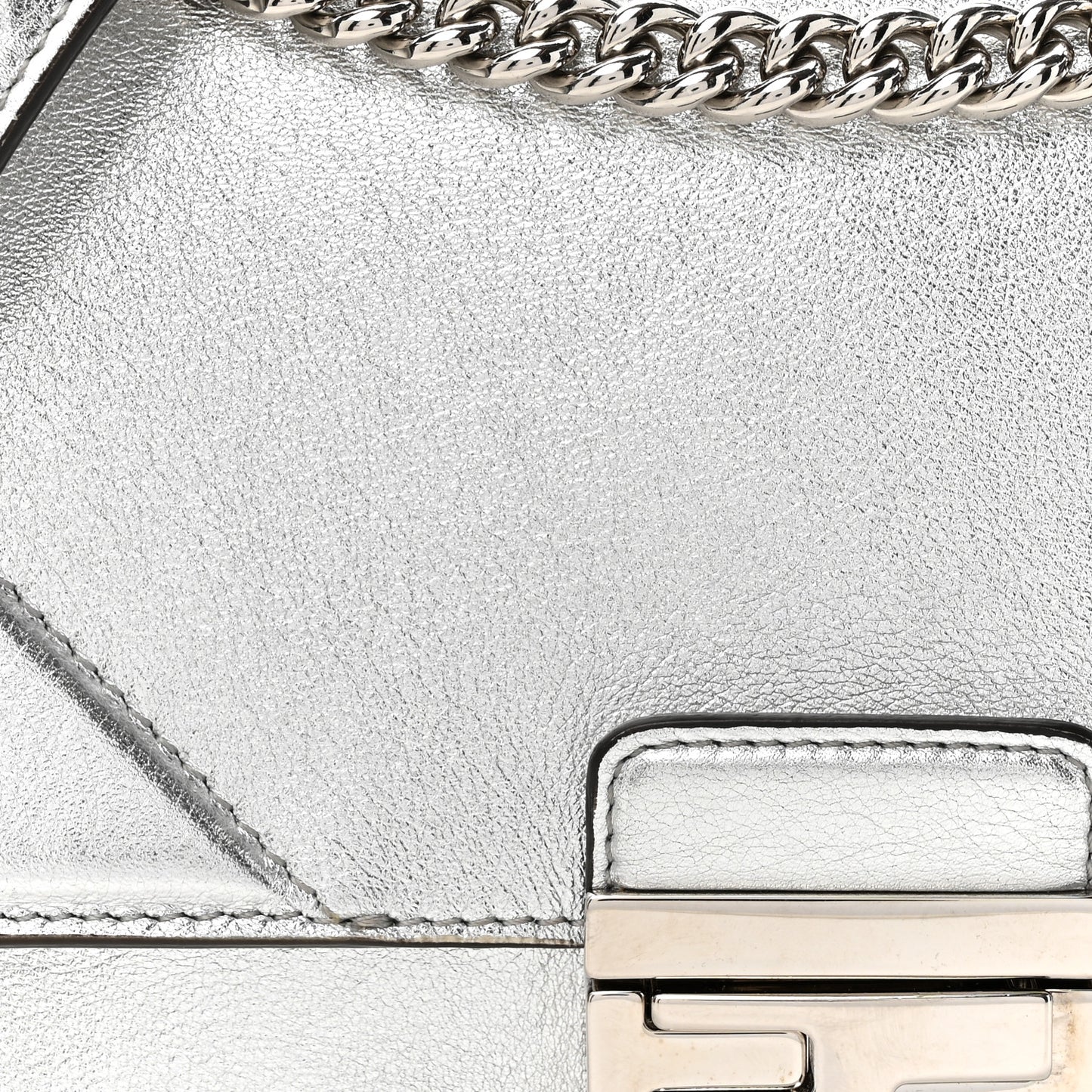 Vitello Catalan Mirror F is Fendi Small Kan U Shoulder Bag Argento