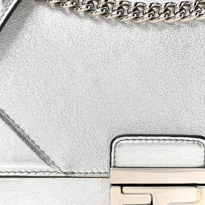 Fendi Vitello Catalan Mirror F is Fendi Small Kan U Shoulder Bag Argento 8 of 20