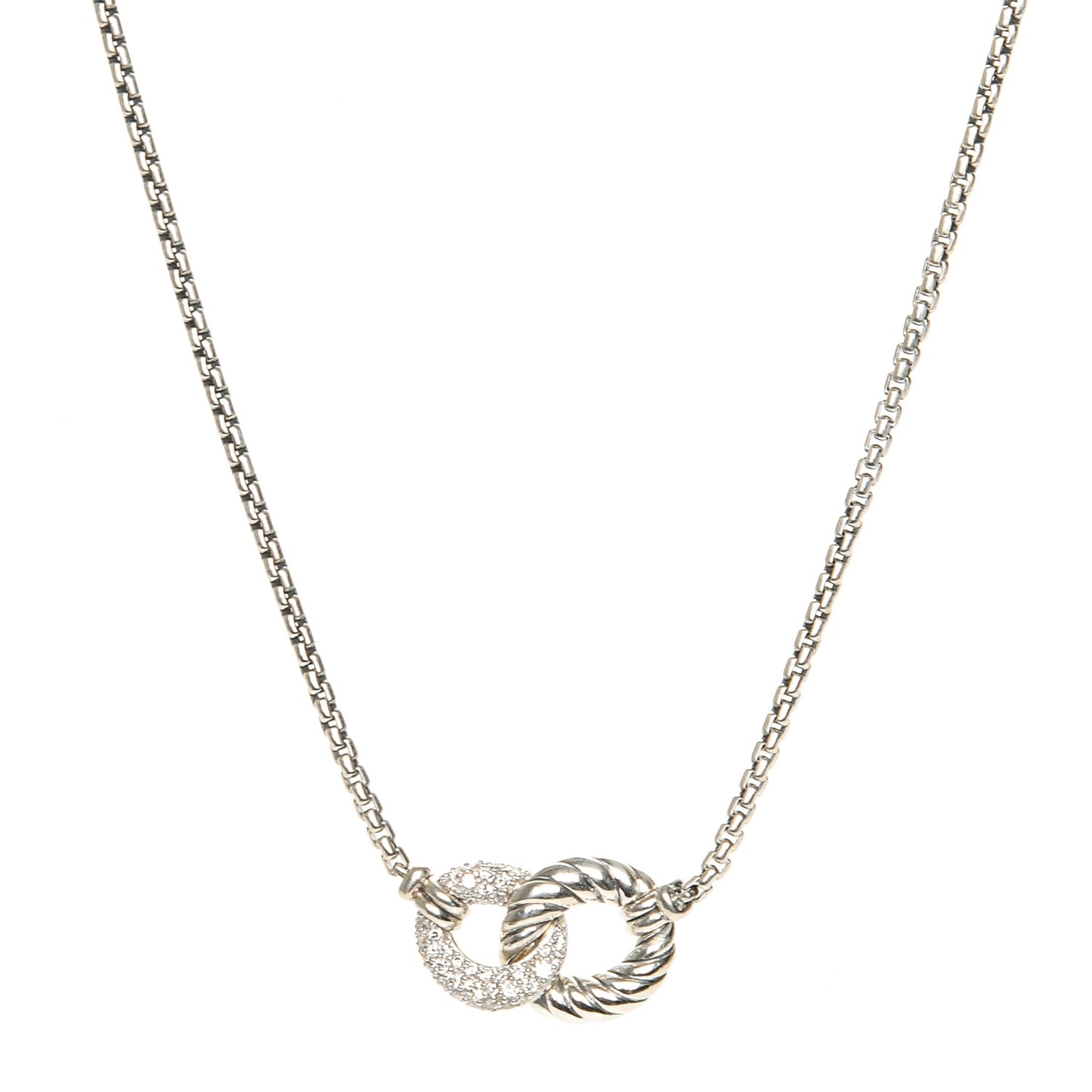 Sterling Silver Diamond Belmont Pendant Necklace