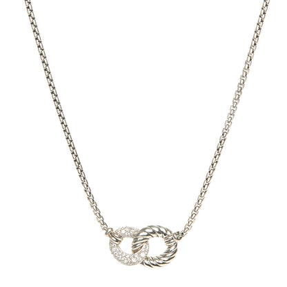 David Yurman Sterling Silver Diamond Belmont Pendant Necklace 1 of 5