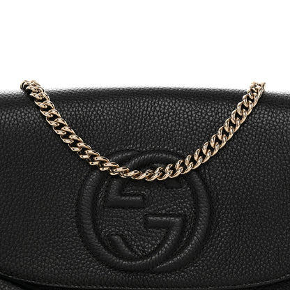 Gucci Pebbled Calfskin Medium Soho Flap Crossbody Black 9 of 13