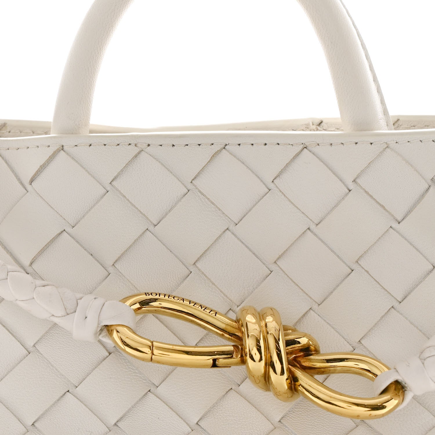 Bottega Veneta Nappa Intrecciato Small Andiamo Shoulder Bag White 7 of 9
