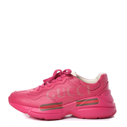Gucci Calfskin Logo Womens Rhyton Sneakers 39.5 Box Pink 1 of 9