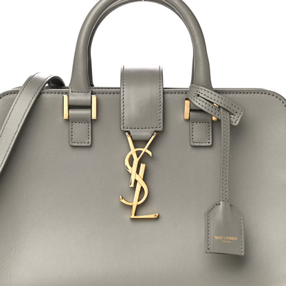 Saint Laurent Calfskin Monogram Baby Cabas Oyster Grey 7 of 10