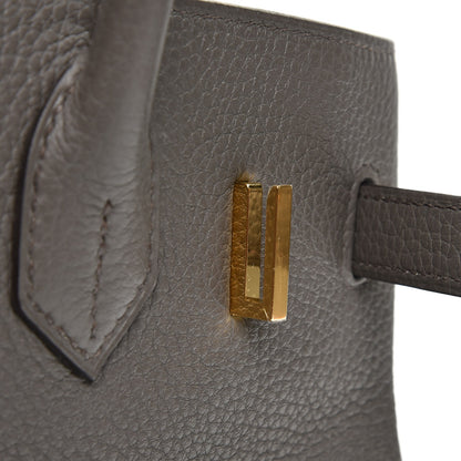 Hermes Taurillon Clemence Birkin 30 Etain 20 of 34