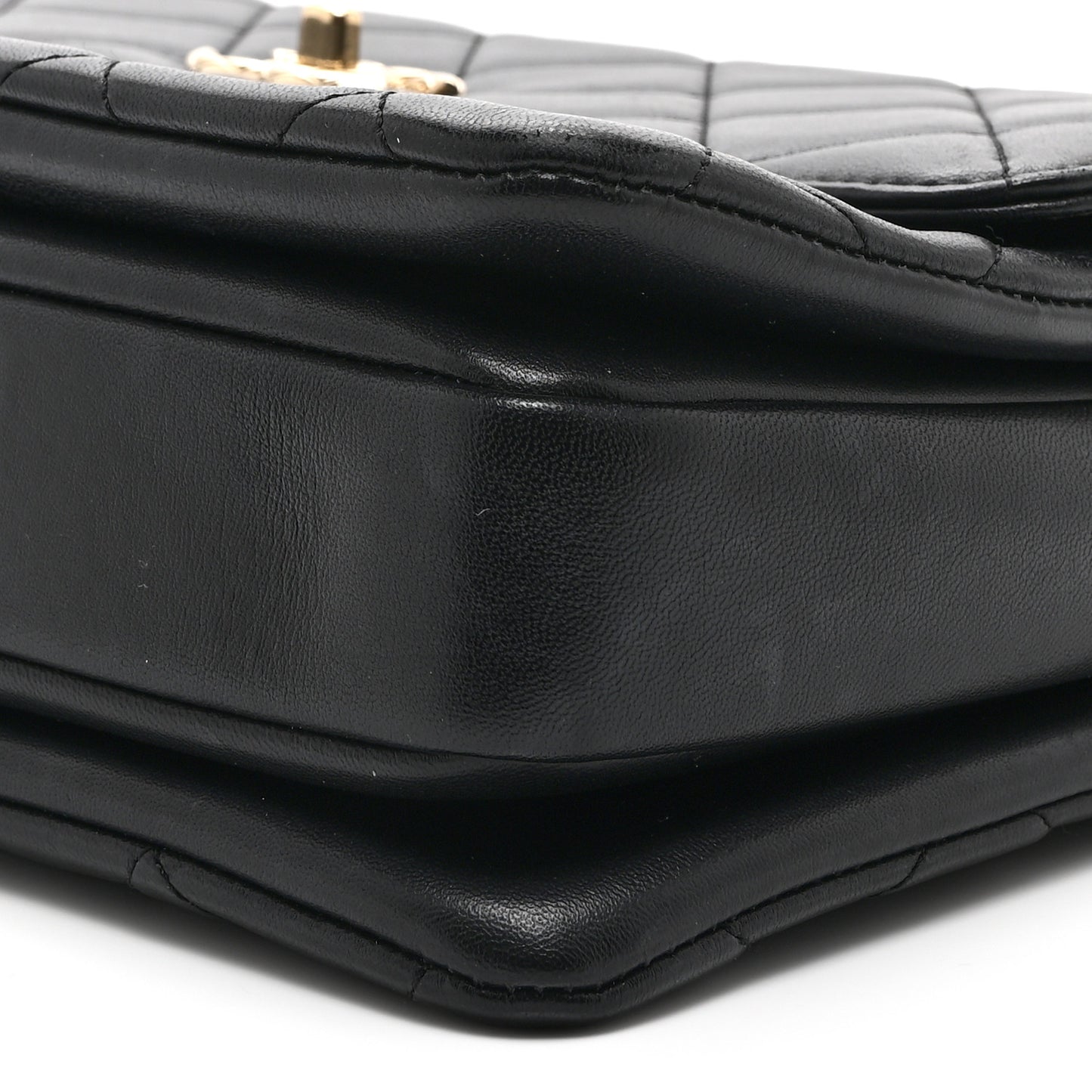 Lambskin Quilted Medium Trendy CC Flap Dual Handle Bag Black