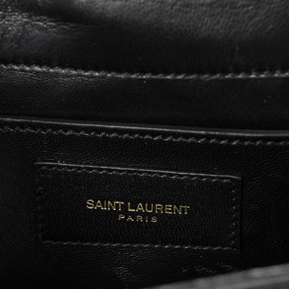 Saint Laurent Sequin Small Classic Monogram Kate Tassel Satchel Black 6 of 7