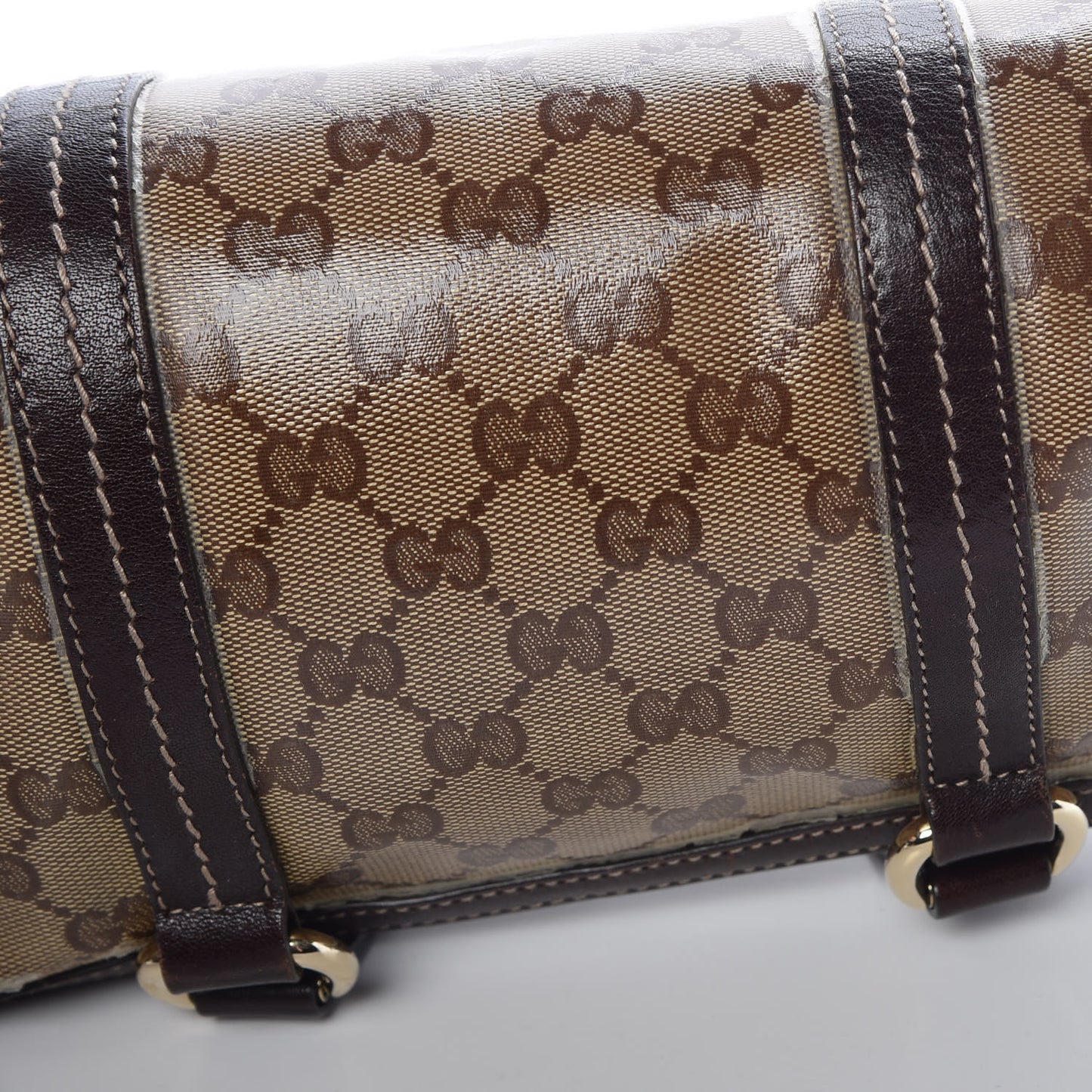 Crystal Monogram Duchessa Small Boston Bag Brown