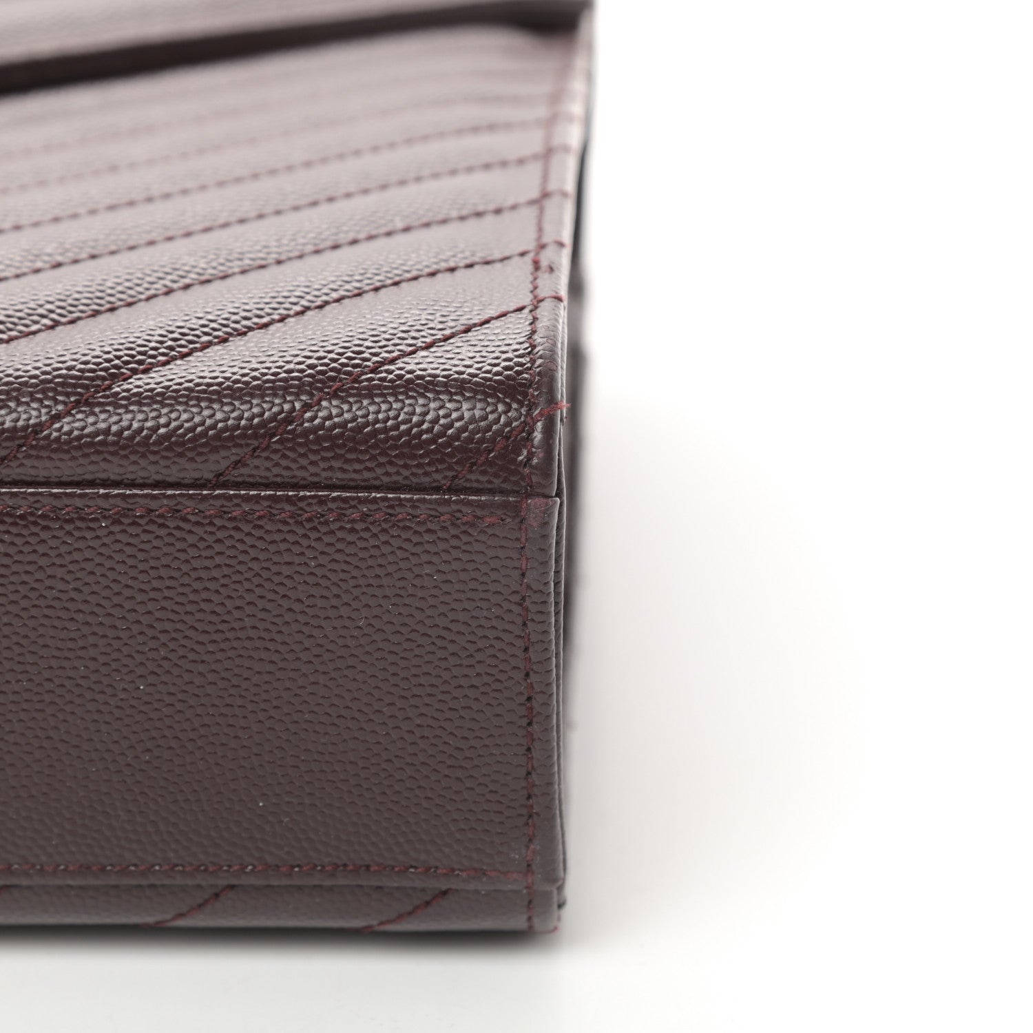 Saint Laurent Grain De Poudre Matelasse Chevron Large Monogram Satchel Rouge Legion 12 of 13