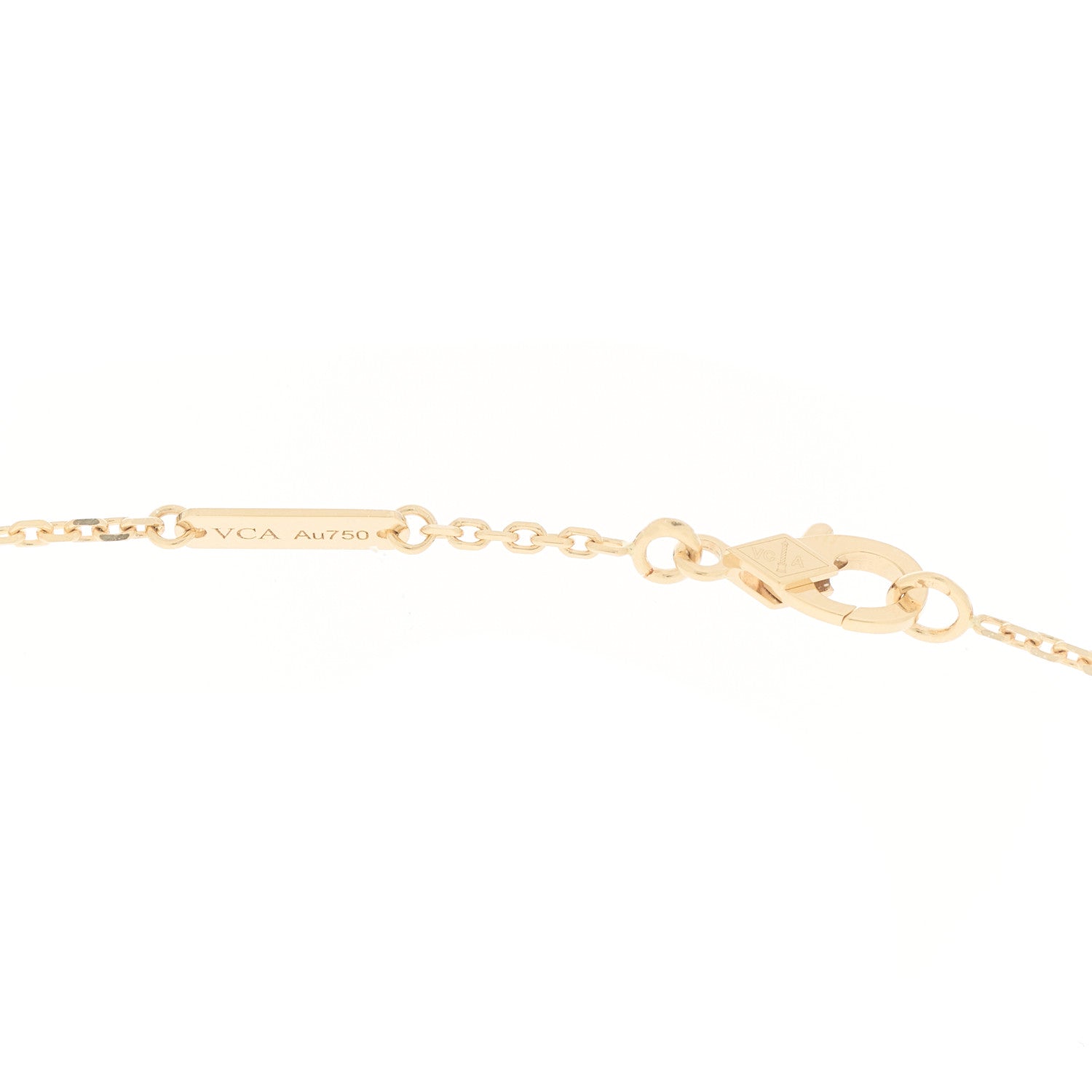 Van Cleef & Arpels 18K Yellow Gold Mother of Pearl Vintage Alhambra Pendant Necklace 4 of 6