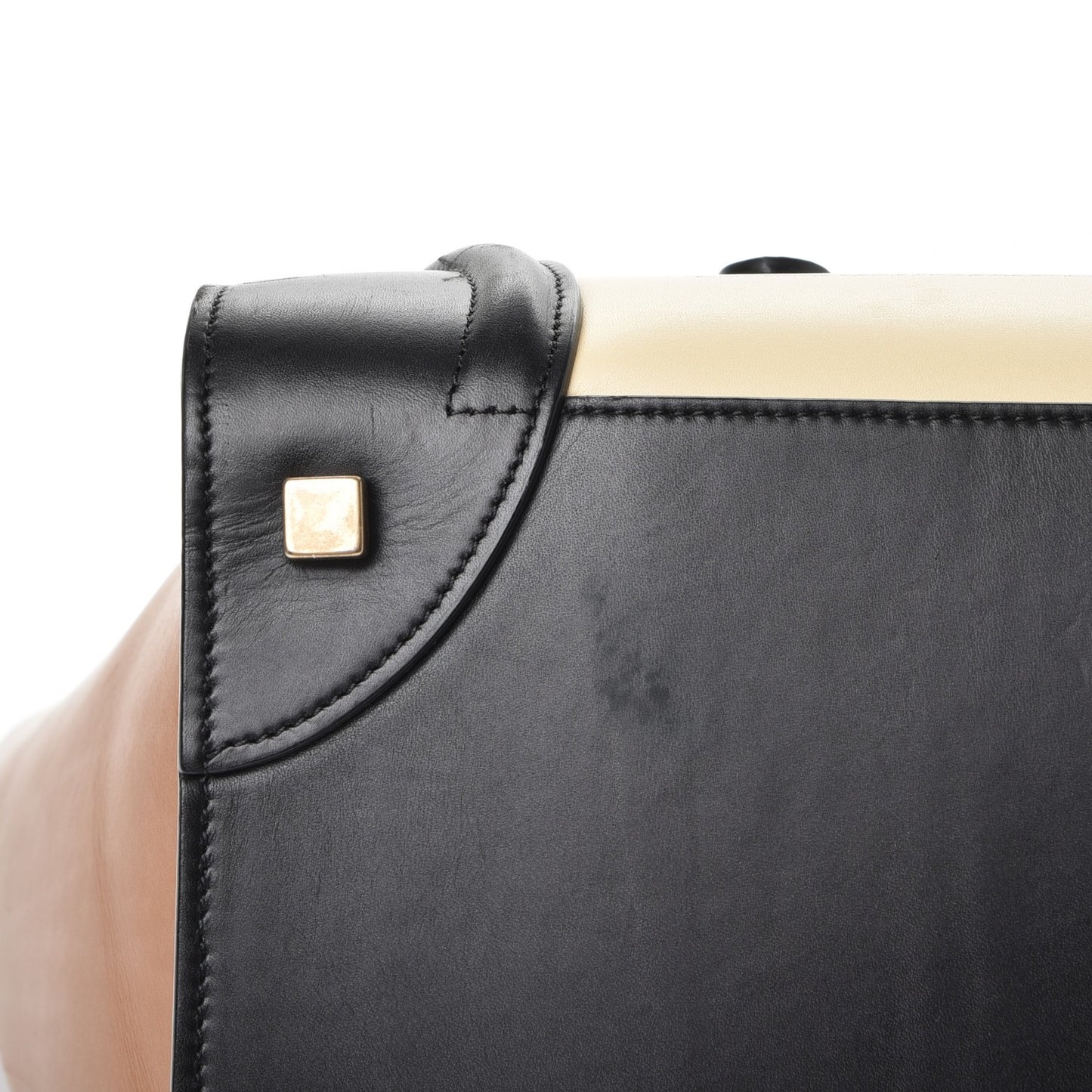 Satin Calfskin Mini Tri-Color Luggage Seashell